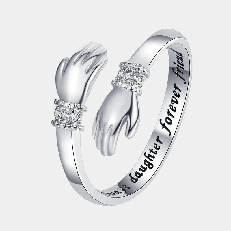 Virelle-Virelle | Dames Ring – Open Omhelzend Design, Verstelbare Pasvorm, Romantische Gravure
