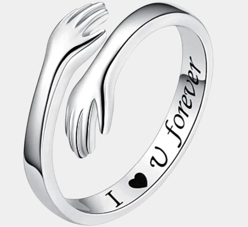 Virelle-Virelle | Dames Ring – Open Omhelzend Design, Verstelbare Pasvorm, Romantische Gravure