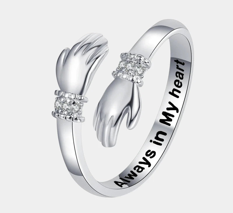 Virelle-Virelle | Dames Ring – Open Omhelzend Design, Verstelbare Pasvorm, Romantische Gravure
