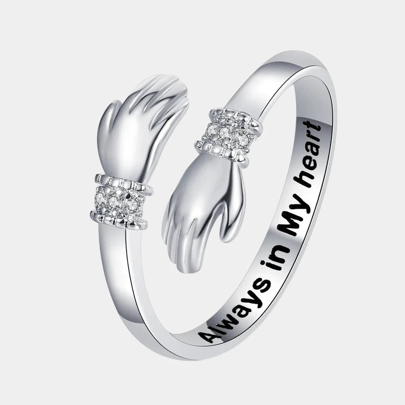 Virelle-Virelle | Dames Ring – Open Omhelzend Design, Verstelbare Pasvorm, Romantische Gravure