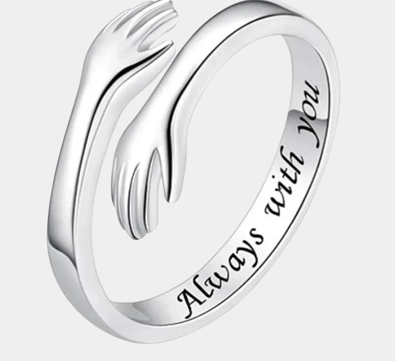 Virelle-Virelle | Dames Ring – Open Omhelzend Design, Verstelbare Pasvorm, Romantische Gravure