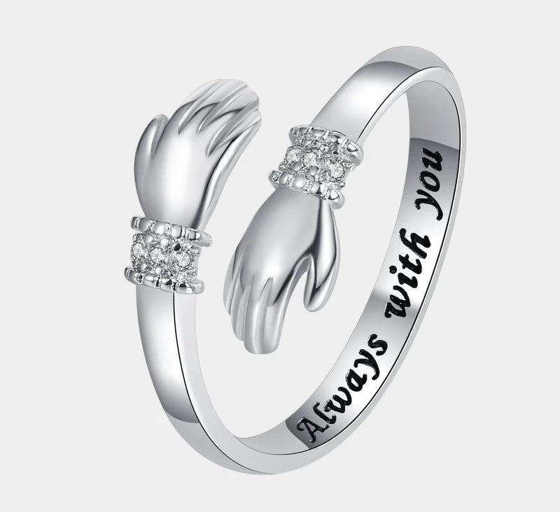 Virelle-Virelle | Dames Ring – Open Omhelzend Design, Verstelbare Pasvorm, Romantische Gravure