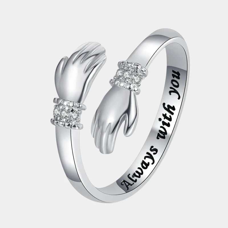 Virelle-Virelle | Dames Ring – Open Omhelzend Design, Verstelbare Pasvorm, Romantische Gravure