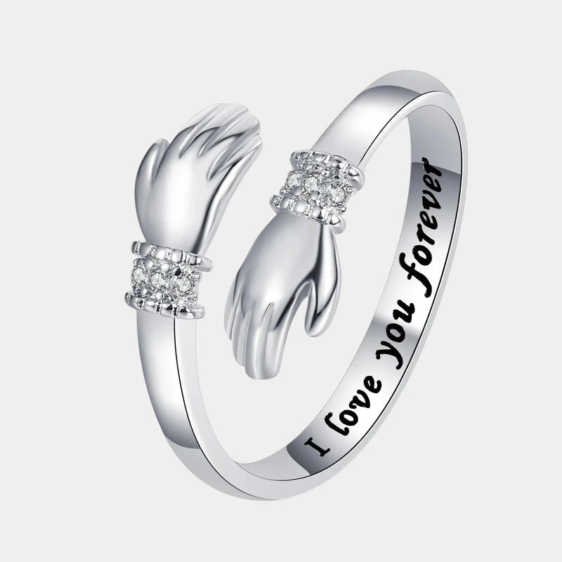 Virelle-Virelle | Dames Ring – Open Omhelzend Design, Verstelbare Pasvorm, Romantische Gravure