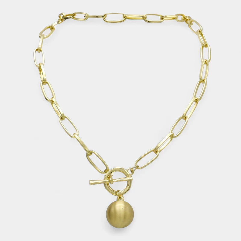 Virelle-Virelle | Dames Schakelketting – Metaal Glossy Balhanger, Grove Statement Schakels