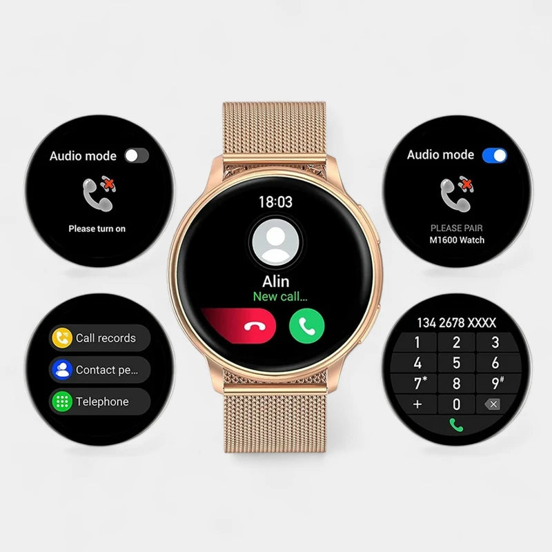 Virelle-Virelle | Dames Smartwatch – Activiteitentracker, Aanpasbare Wijzerplaat, Slank Ontwerp
