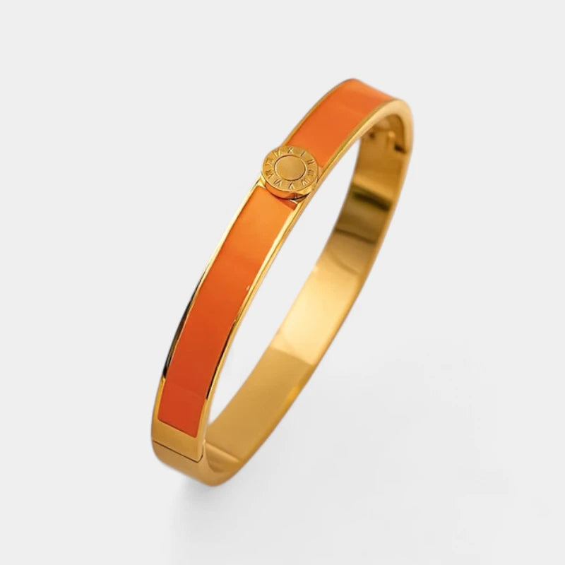 Virelle-Virelle | Dames armband – Roestvrij staal, Romeinse cijfers, Emaille afwerking