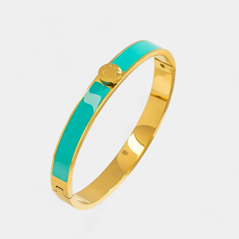 Virelle-Virelle | Dames armband – Roestvrij staal, Romeinse cijfers, Emaille afwerking