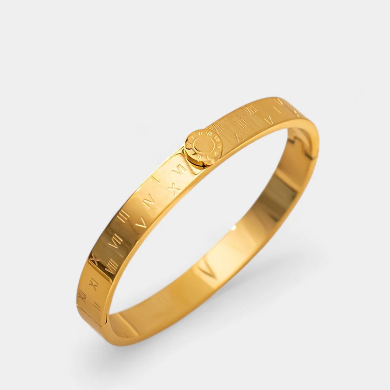 Virelle-Virelle | Dames armband – Roestvrij staal, Romeinse cijfers, Emaille afwerking