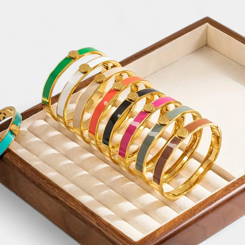 Virelle-Virelle | Dames armband – Roestvrij staal, Romeinse cijfers, Emaille afwerking