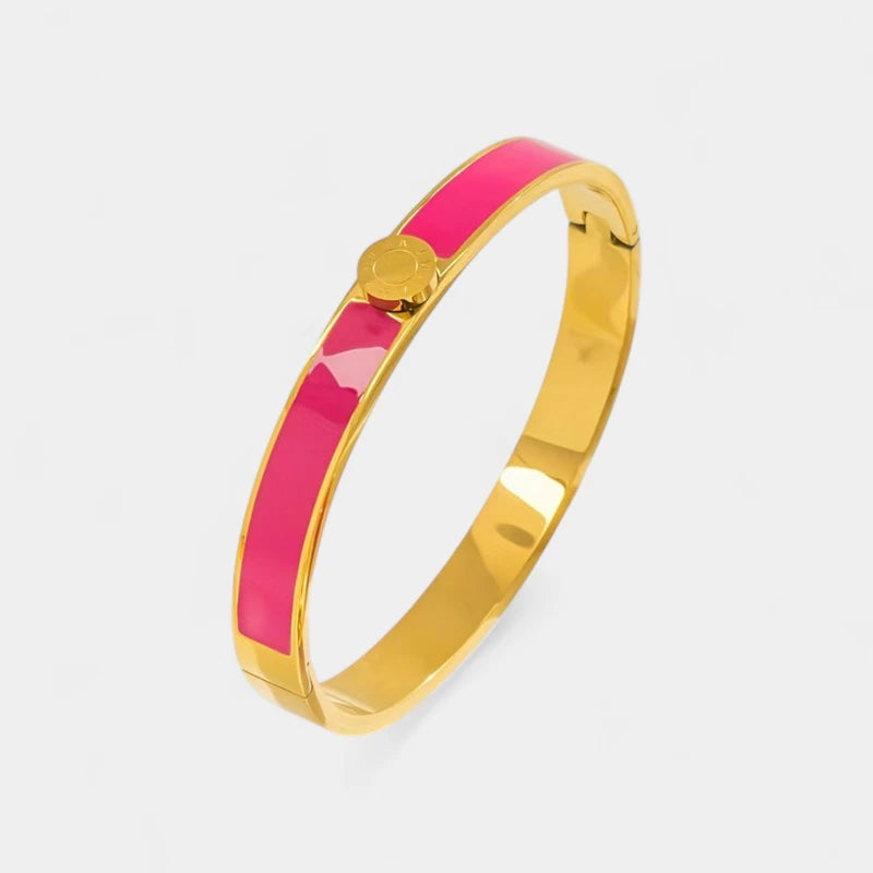 Virelle-Virelle | Dames armband – Roestvrij staal, Romeinse cijfers, Emaille afwerking