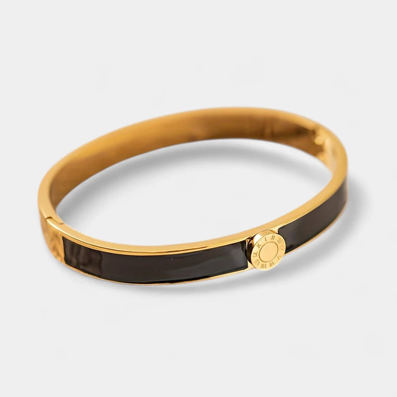 Virelle-Virelle | Dames armband – Roestvrij staal, Romeinse cijfers, Emaille afwerking