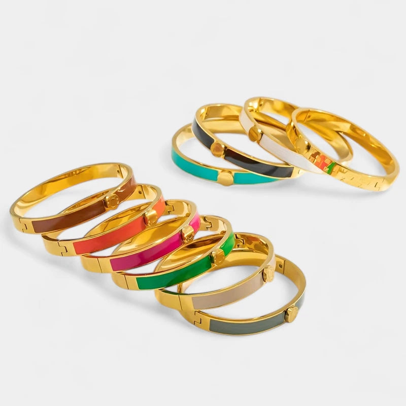 Virelle-Virelle | Dames armband – Roestvrij staal, Romeinse cijfers, Emaille afwerking