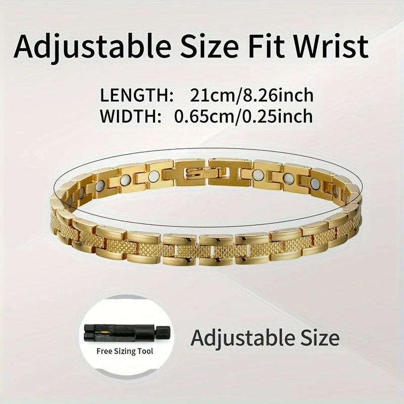 Virelle-Virelle | Dames armband – Titanium staal, Magnetisch ontwerp, Verstelbare lengte