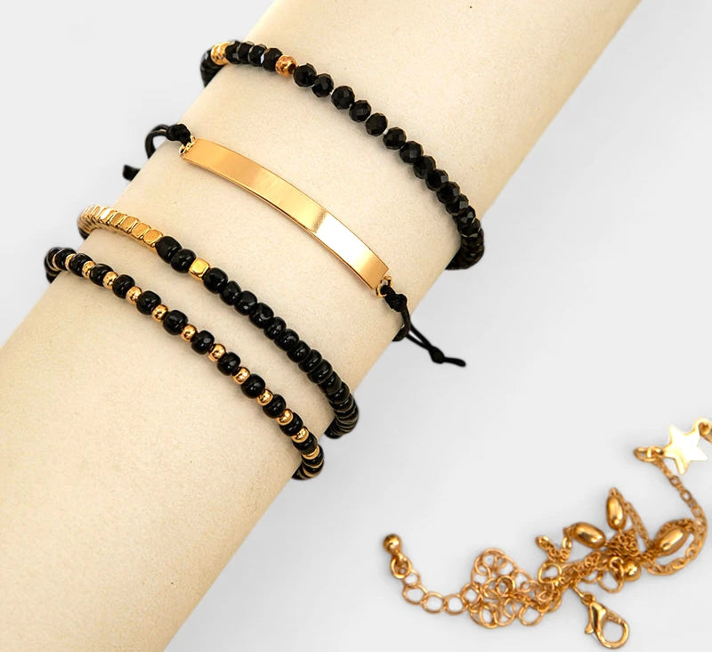 Virelle-Virelle | Dames armbandenset – Hars kralenwerk, Ster hangerdesign, Gelaagde stijl