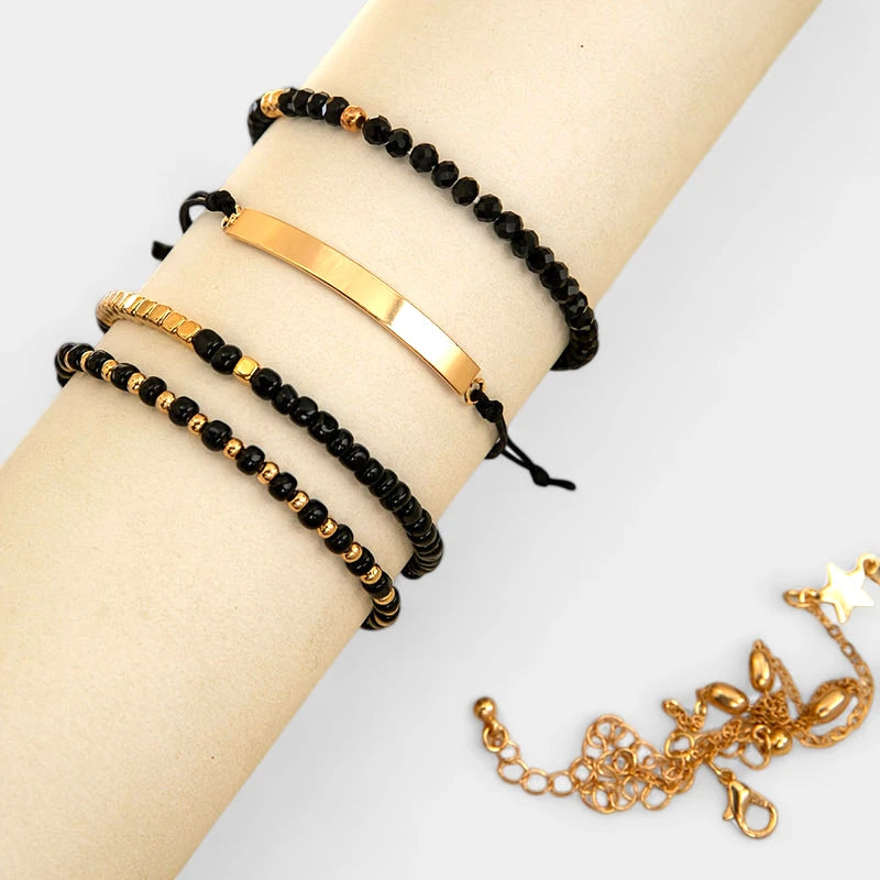 Virelle-Virelle | Dames armbandenset – Hars kralenwerk, Ster hangerdesign, Gelaagde stijl