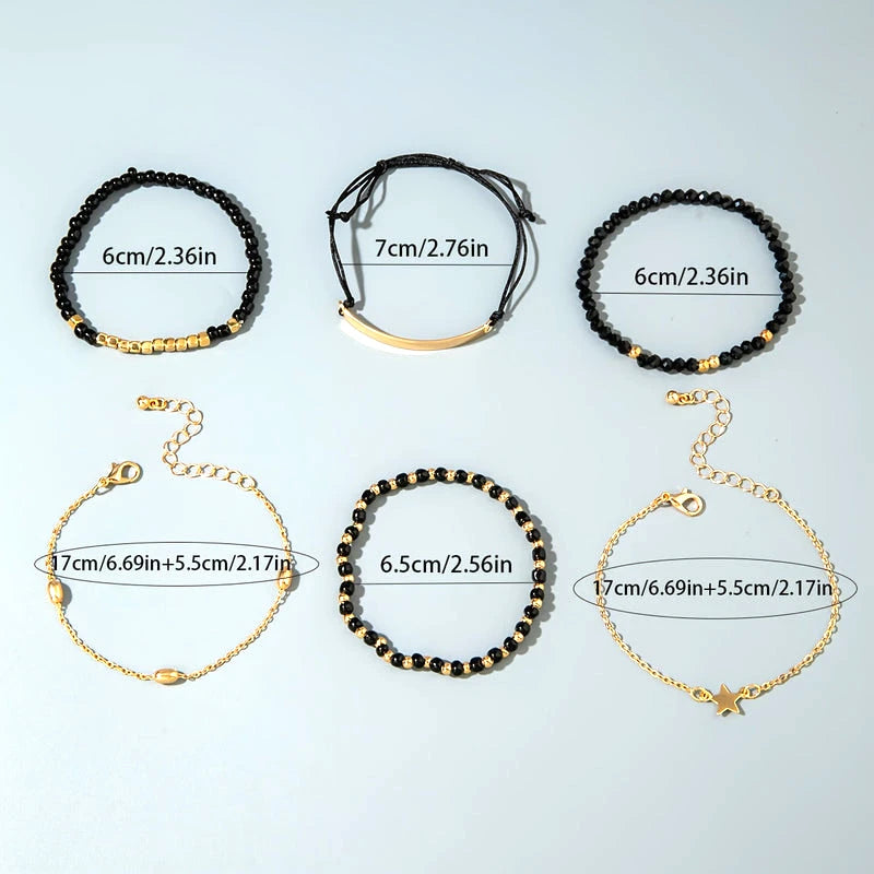 Virelle-Virelle | Dames armbandenset – Hars kralenwerk, Ster hangerdesign, Gelaagde stijl