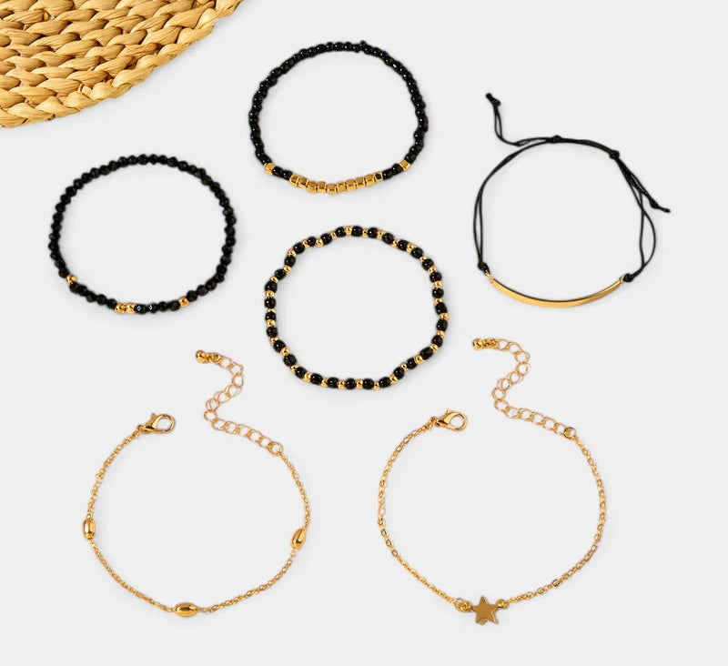 Virelle-Virelle | Dames armbandenset – Hars kralenwerk, Ster hangerdesign, Gelaagde stijl