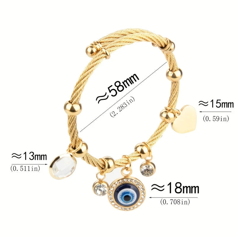 Virelle-Virelle | Dames armbandenset – Roestvrij staal, Slotdetail, Ophangende bedels