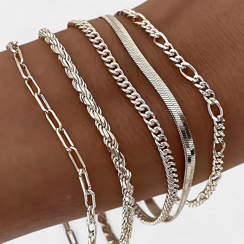 Virelle-Virelle | Dames armbandset – Klassiek gelaagd ontwerp, perfect cadeau