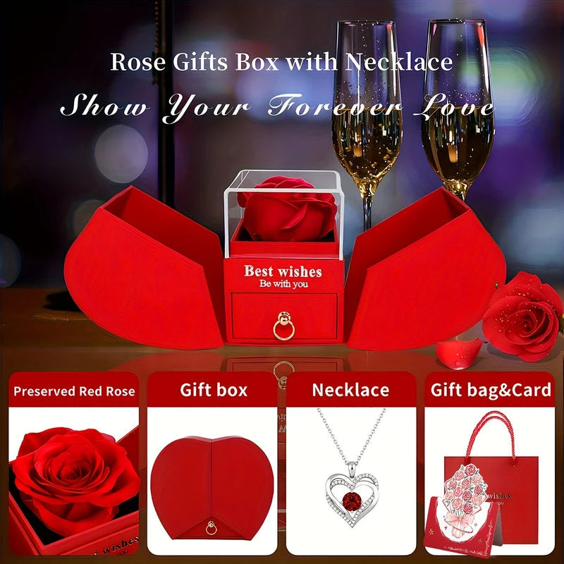 Virelle-Virelle | Dames ketting – Hartvormige hanger, 100‑talen gravure, Rode roos detail