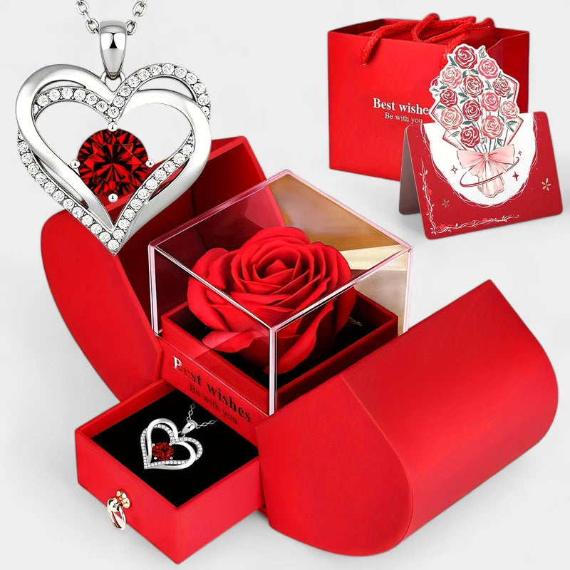 Virelle-Virelle | Dames ketting – Hartvormige hanger, 100‑talen gravure, Rode roos detail