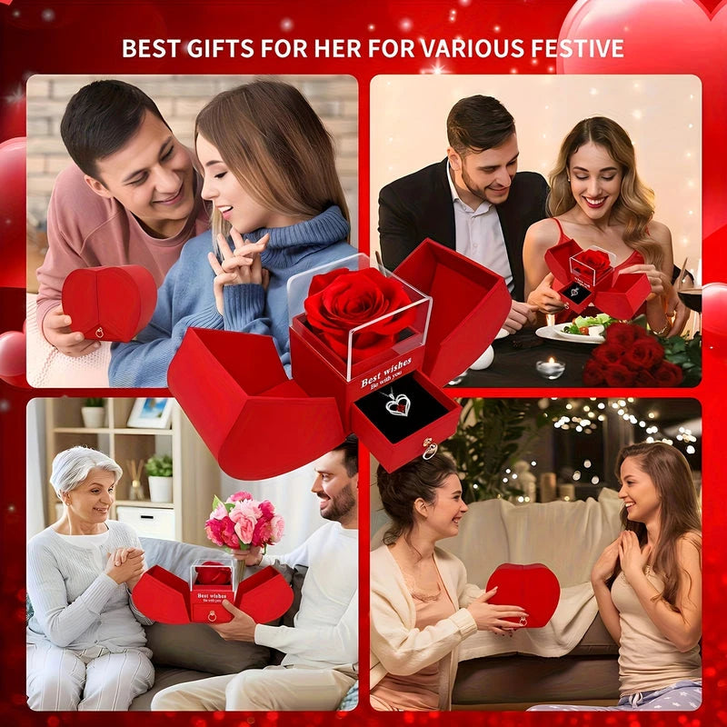 Virelle-Virelle | Dames ketting – Hartvormige hanger, 100‑talen gravure, Rode roos detail