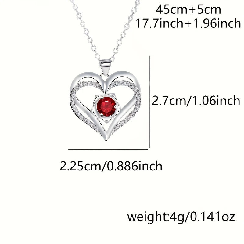 Virelle-Virelle | Dames ketting – Meerdere stenen hanger, Liefdesroos detail, Anti-allergisch materiaal