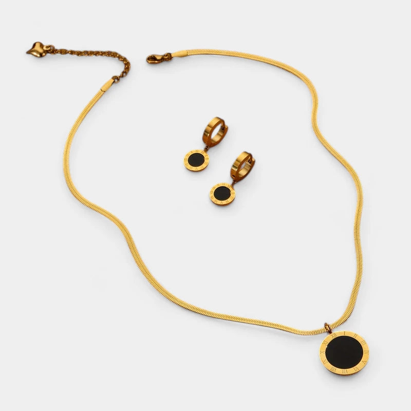 Virelle-Virelle | Dames sieradenset – Roestvrij staal, Ronde hanger, Vintage stijl