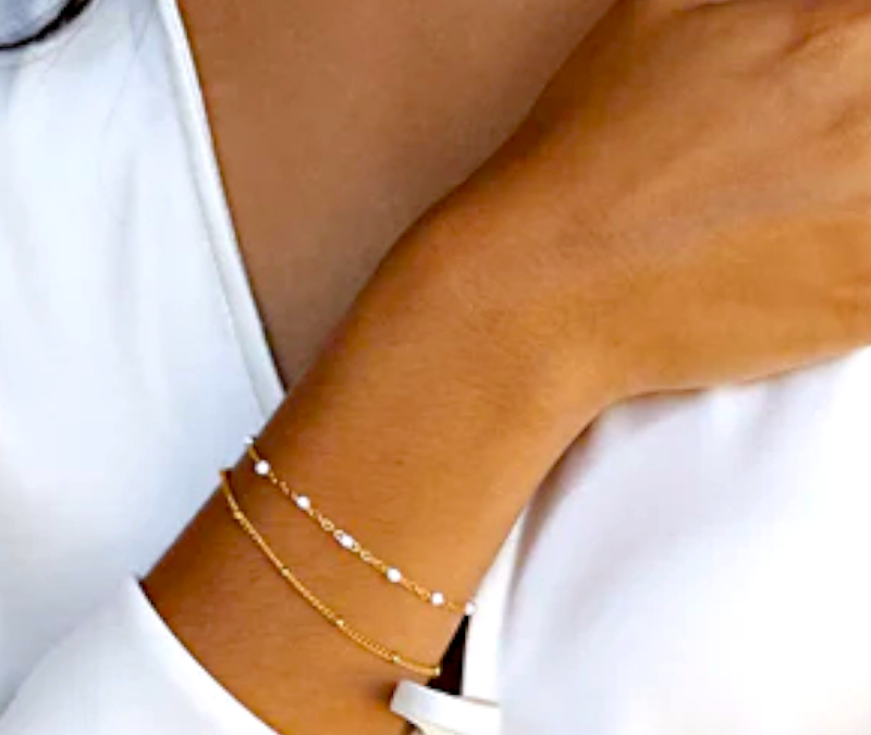 Virelle-Virelle | Damesarmband – Dubbele witte kralen, verstelbare sluiting