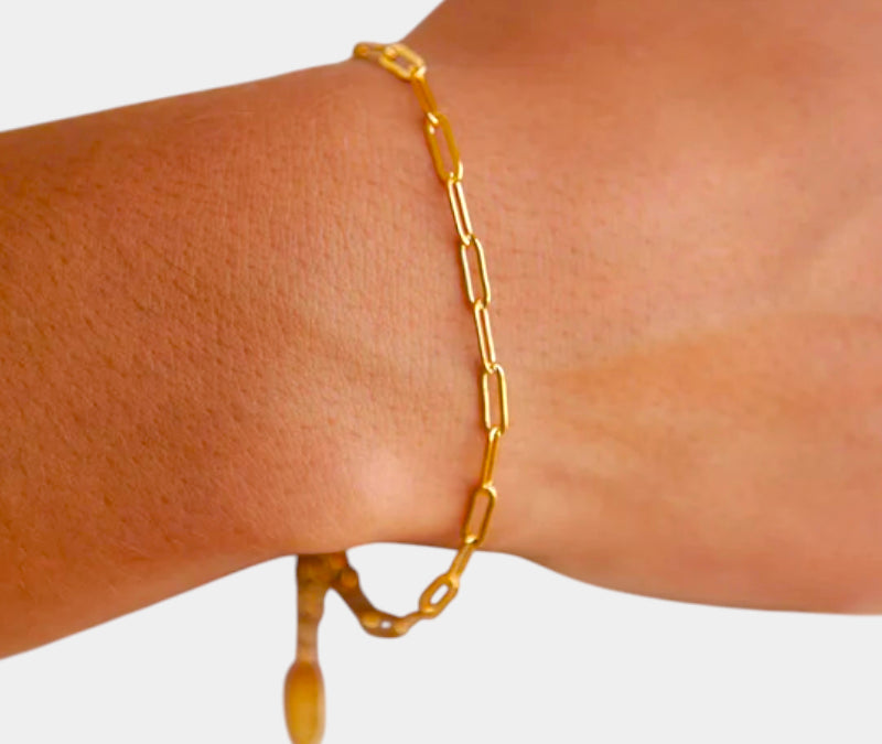 Virelle-Virelle | Damesarmband – Stalen paperclip-schakel, verstelbare sluiting