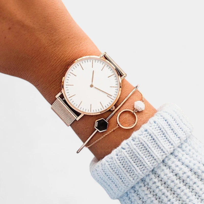 Virelle-Virelle | Dameshorloge – Quartz Uurwerk, Slank Profiel, Verstelbare Polsband