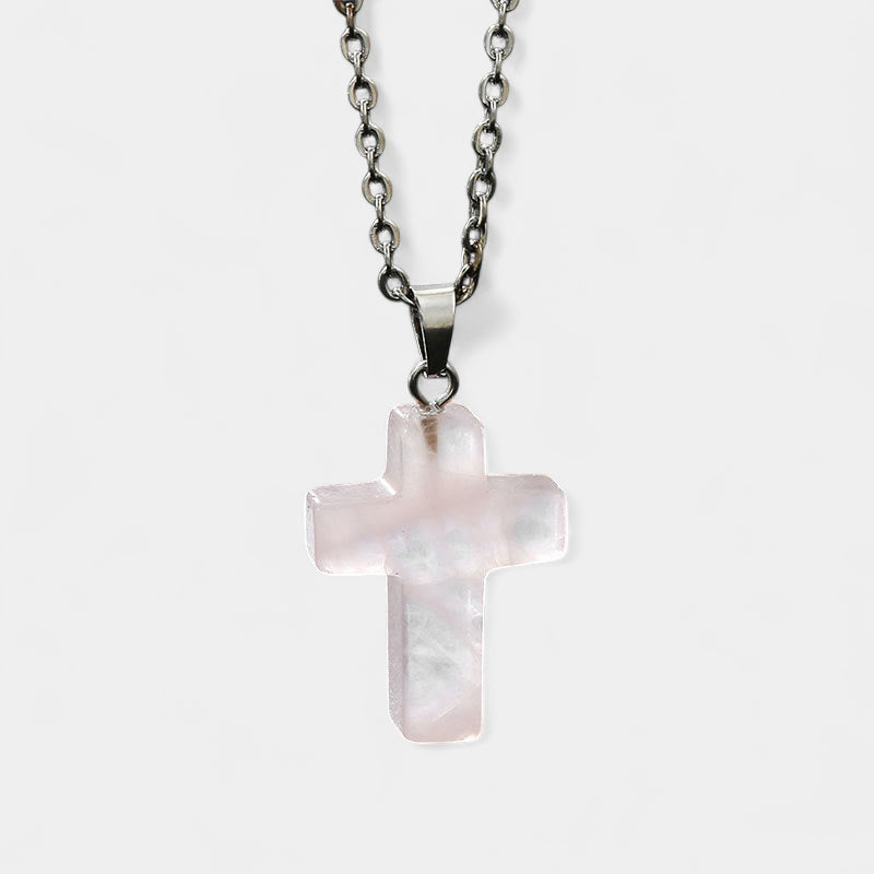 Virelle-Virelle | Damesketting – Edelsteen kruis-hanger, fijn schakelketting