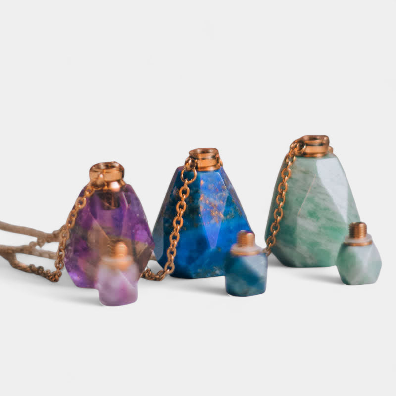 Virelle-Virelle | Damesketting – Kristallen parfumflesje-hanger, fijne schakelketting