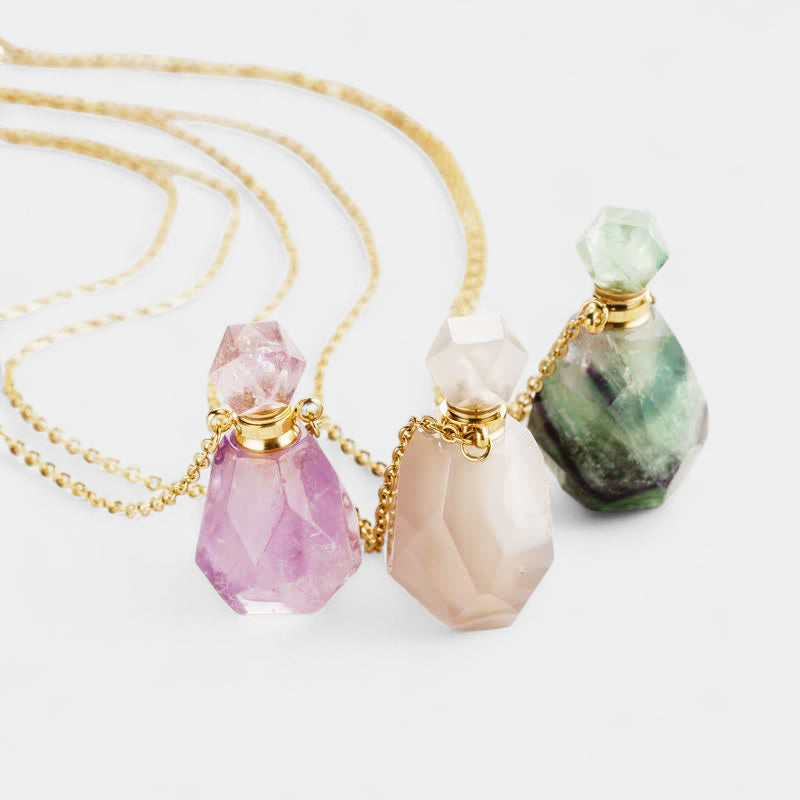 Virelle-Virelle | Damesketting – Kristallen parfumflesje-hanger, fijne schakelketting