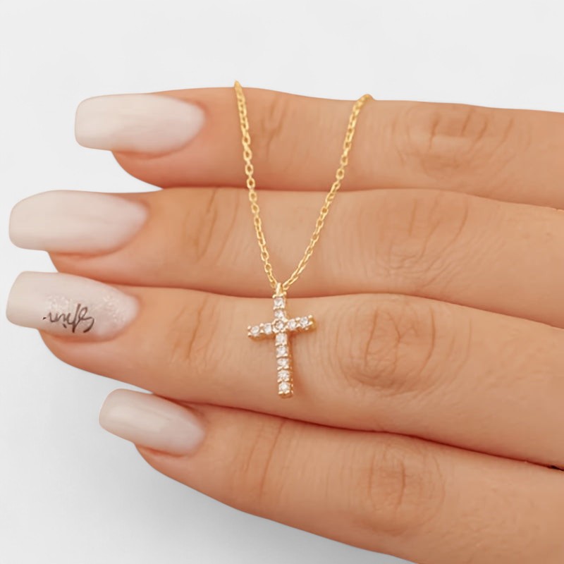 Virelle-Virelle Hanger - Rhinestone inlaid cross pendant voor elke gelegenheid