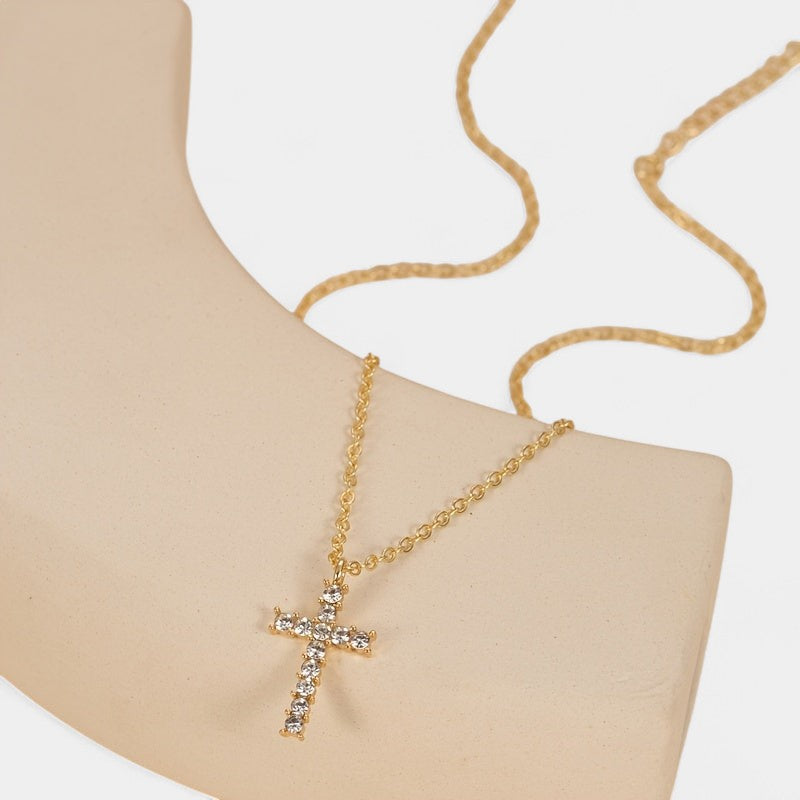Virelle-Virelle Hanger - Rhinestone inlaid cross pendant voor elke gelegenheid