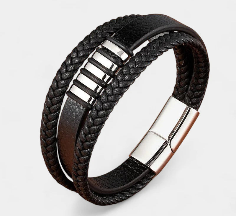 Virelle-Virelle | Heren Armband – Echt Leer, Minimalistisch Ontwerp, Magnetische Sluiting