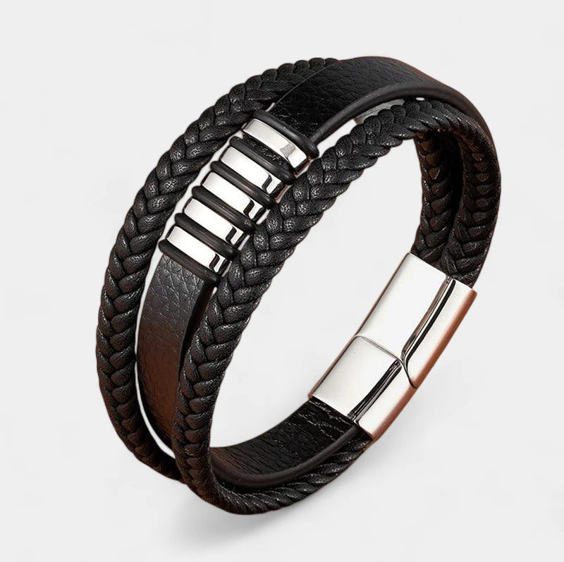 Virelle-Virelle | Heren Armband – Echt Leer, Minimalistisch Ontwerp, Magnetische Sluiting