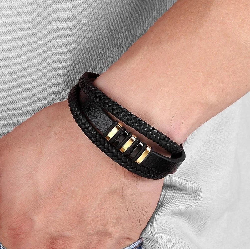 Virelle-Virelle | Heren Armband – Echt Leer, Minimalistisch Ontwerp, Magnetische Sluiting