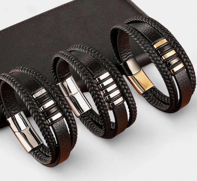 Virelle-Virelle | Heren Armband – Echt Leer, Minimalistisch Ontwerp, Magnetische Sluiting
