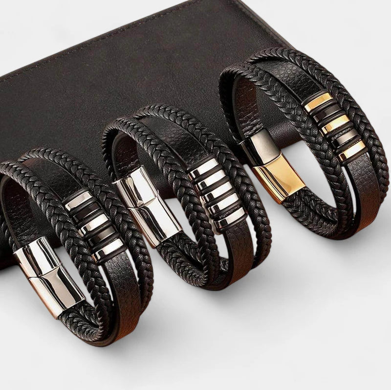 Virelle-Virelle | Heren Armband – Echt Leer, Minimalistisch Ontwerp, Magnetische Sluiting