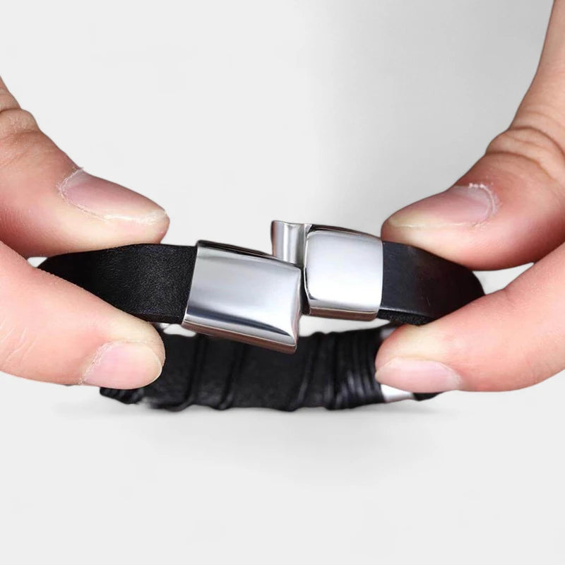 Virelle-Virelle | Heren Armband – Echt Leer, Minimalistisch Ontwerp, Magnetische Sluiting