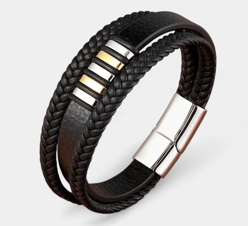 Virelle-Virelle | Heren Armband – Echt Leer, Minimalistisch Ontwerp, Magnetische Sluiting