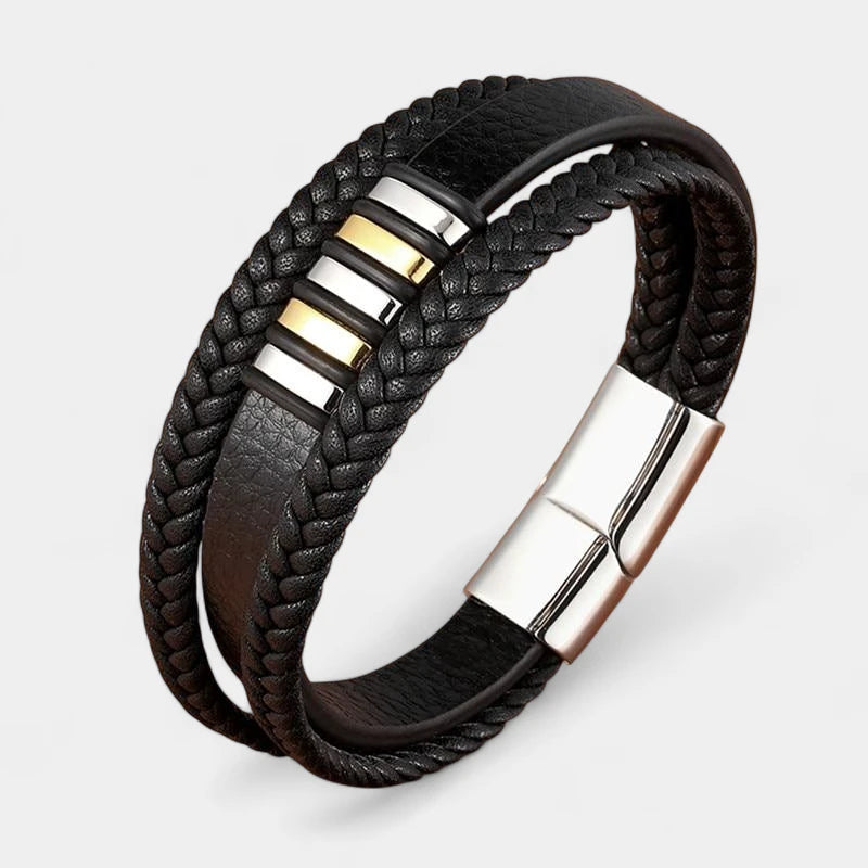 Virelle-Virelle | Heren Armband – Echt Leer, Minimalistisch Ontwerp, Magnetische Sluiting