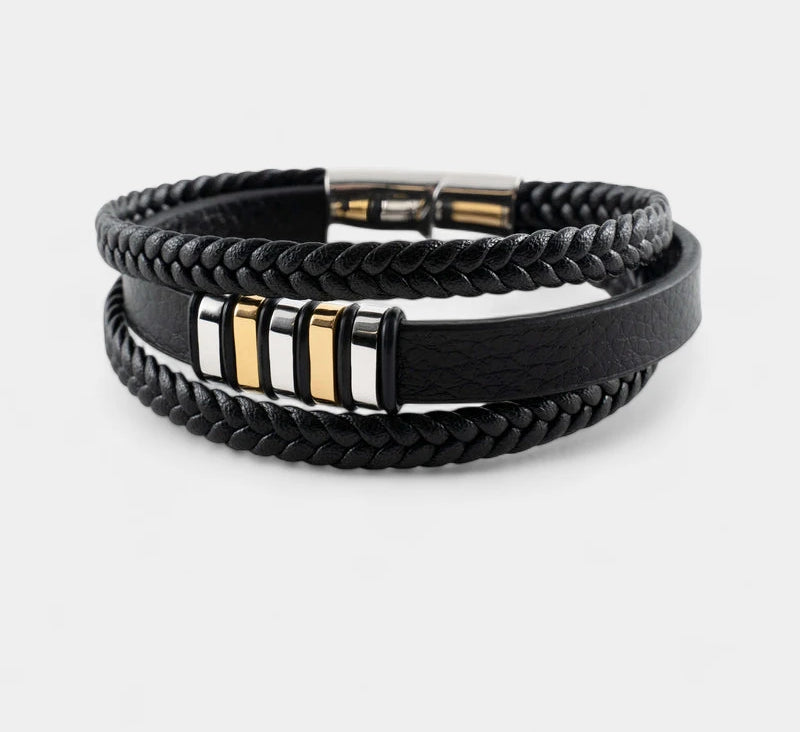 Virelle-Virelle | Heren Armband – Echt Leer, Minimalistisch Ontwerp, Magnetische Sluiting