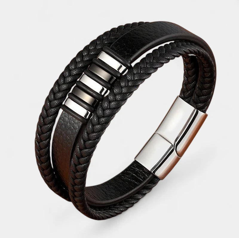 Virelle-Virelle | Heren Armband – Echt Leer, Minimalistisch Ontwerp, Magnetische Sluiting