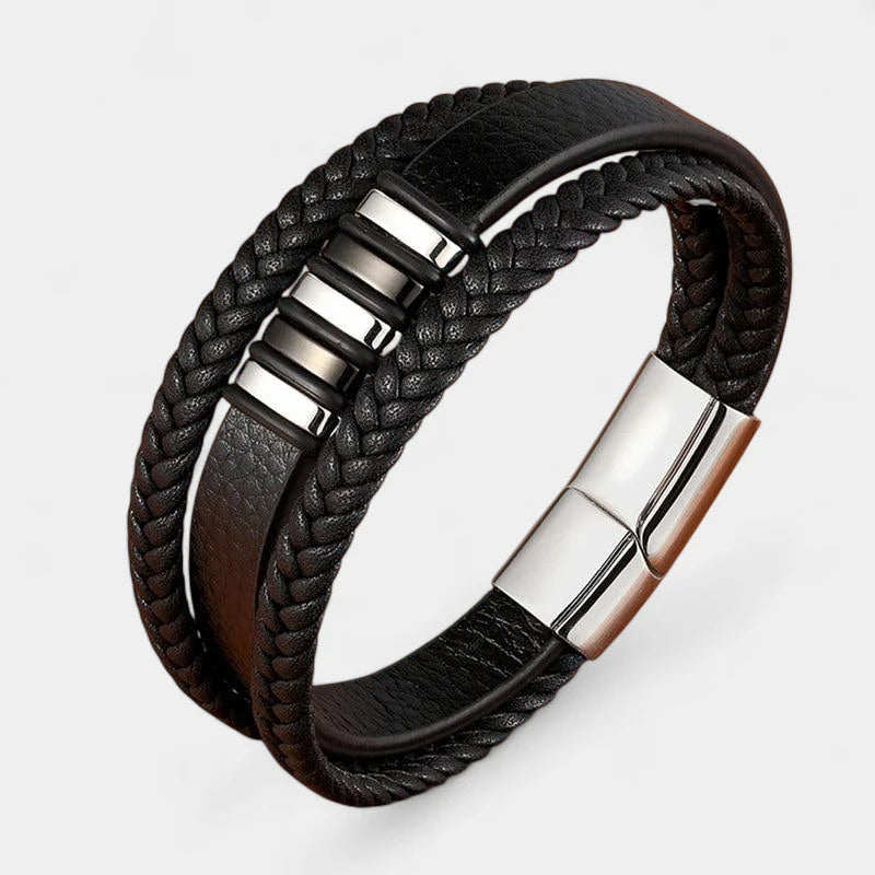 Virelle-Virelle | Heren Armband – Echt Leer, Minimalistisch Ontwerp, Magnetische Sluiting