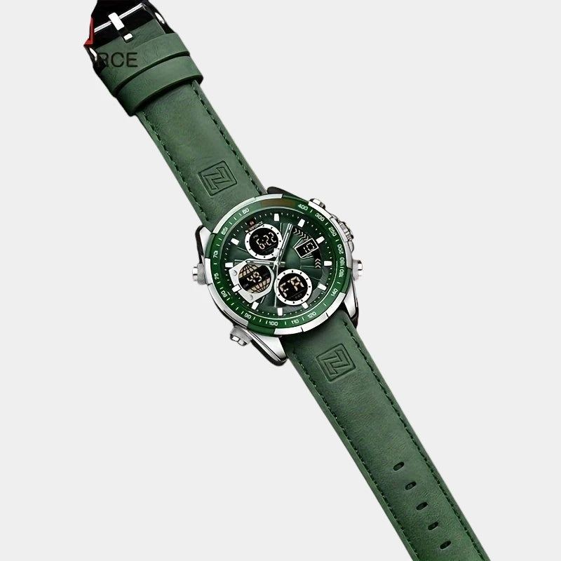 Virelle-Virelle | Heren Horloge - Echt Leer, Datum, Chronograaf