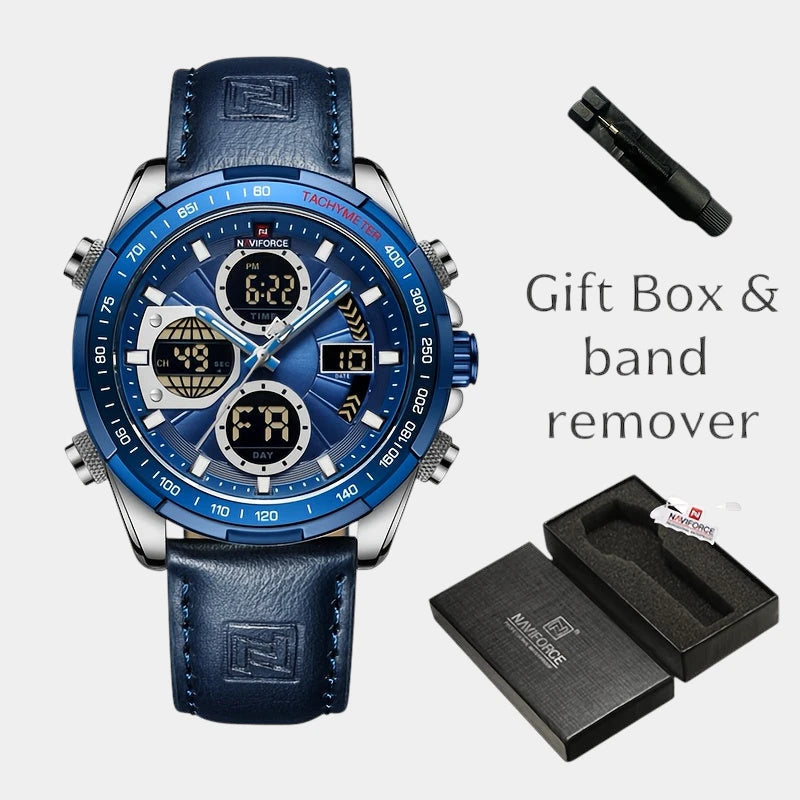 Virelle-Virelle | Heren Horloge - Echt Leer, Datum, Chronograaf